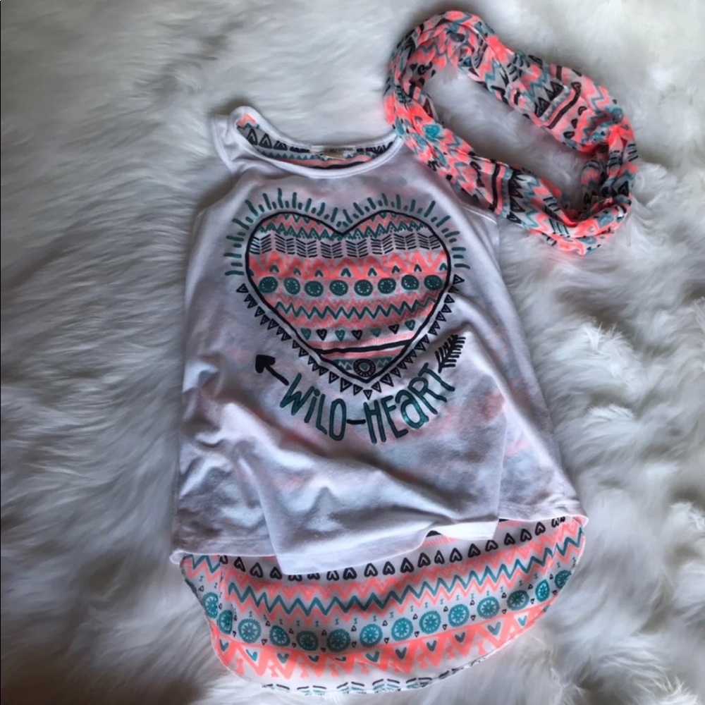 Girls Wild Heart T-shirt And Scarf
